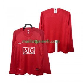 Maillot de Foot Manchester United 2007 2008 Domicile Retro Manches Longues
